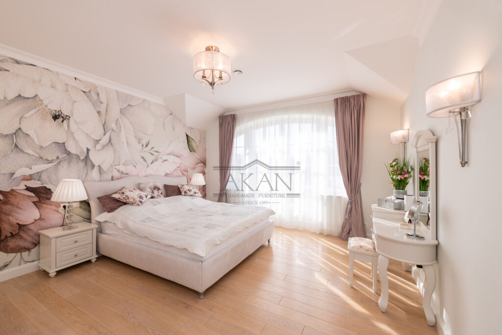 Bedroom nightstands and a vanity.